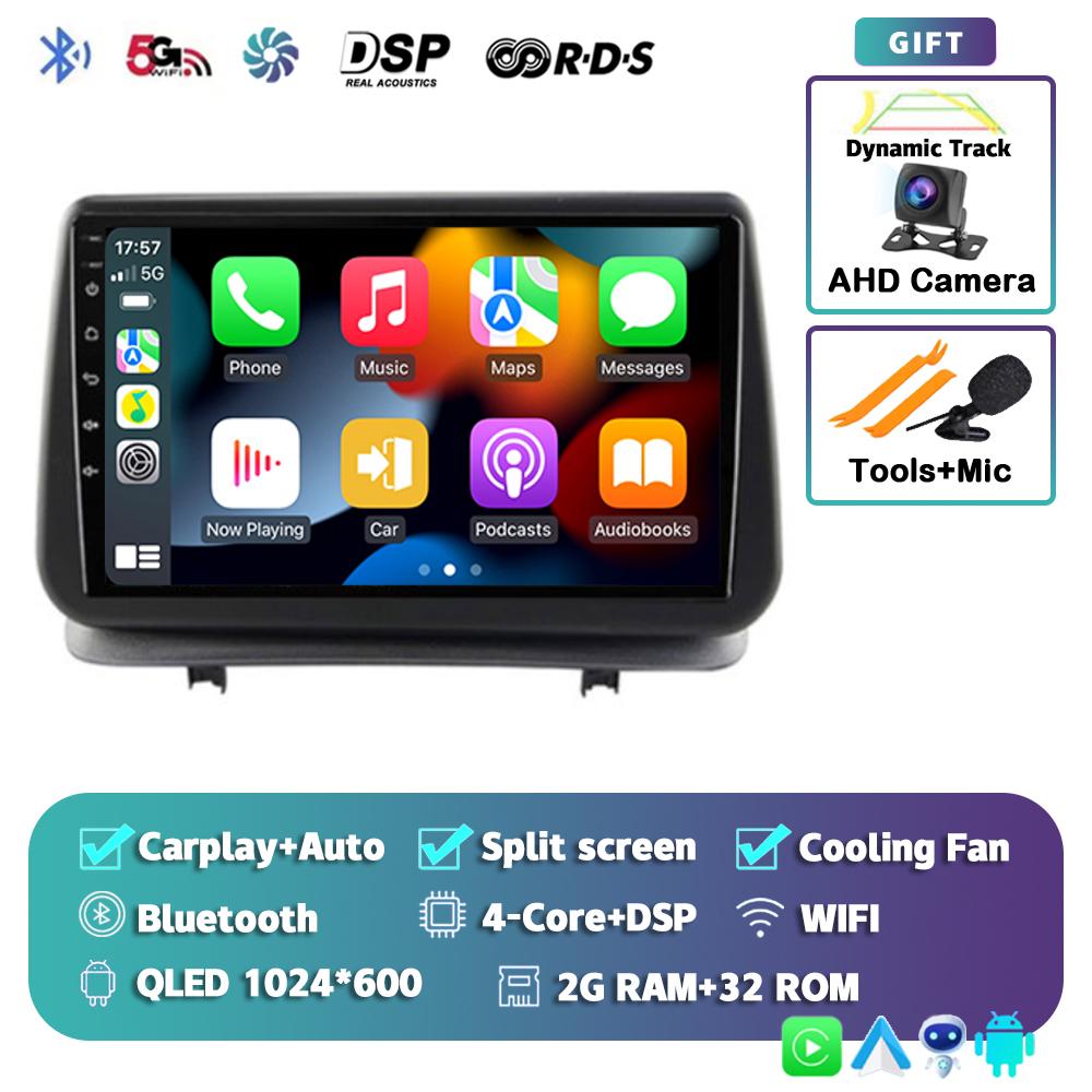 Android 14 Carplay Auto для Renault Clio 3 CLIO 3 2005 - 2014 Автомобильное радио Мультимедиа Навигация GPS Плеер Стерео WiFi+4G BT DSP