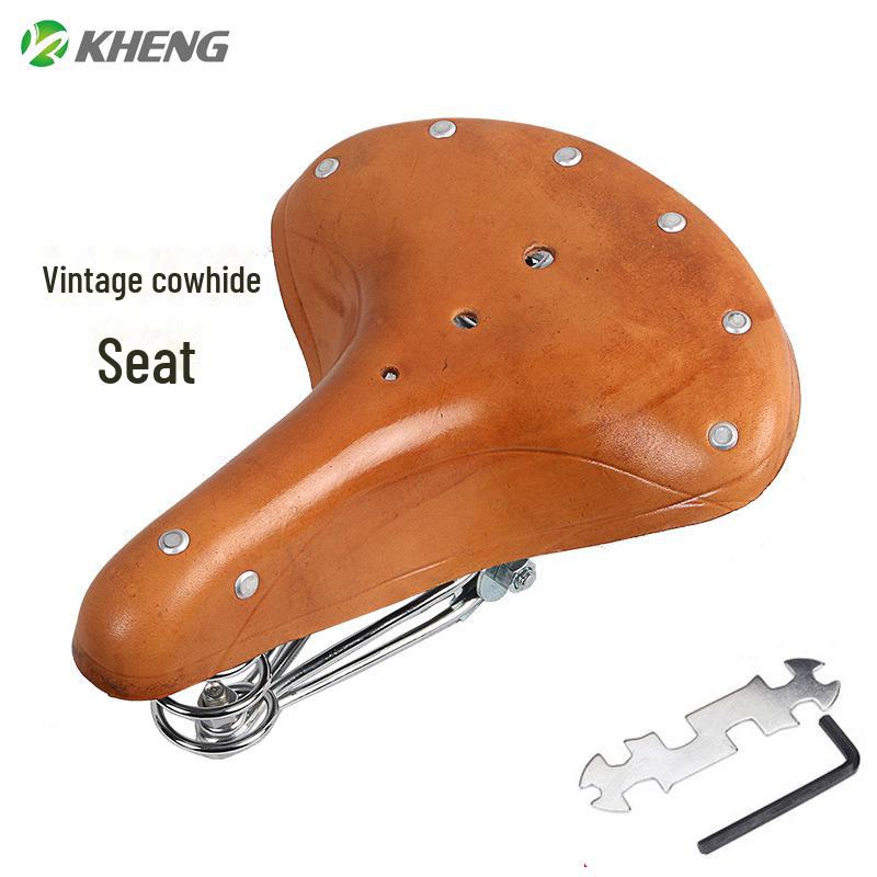 Подушка для сиденья велосипеда из воловьей кожи в стиле ретро – седло для горного велосипеда из натуральной кожи для комфортной езды