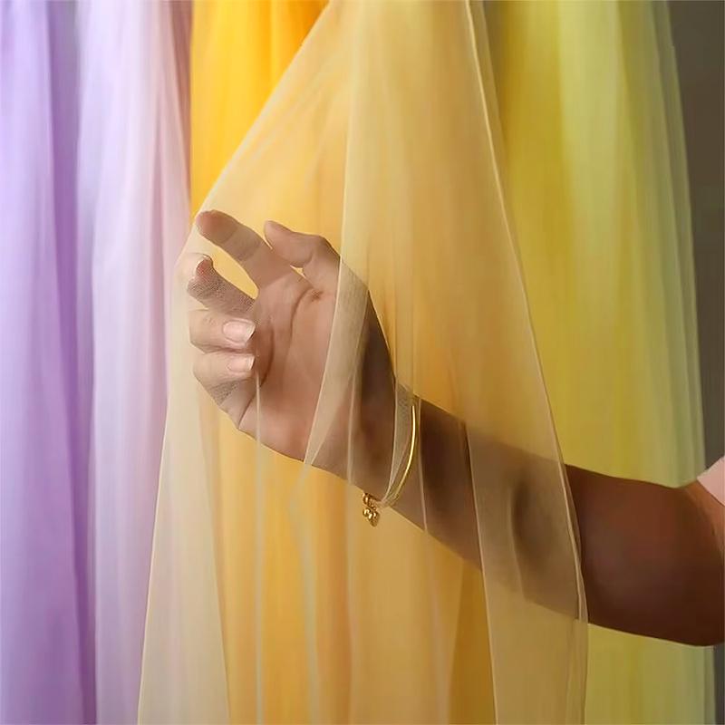 1PC Soft Mesh Fabric Party Supplies Dopamine Background Yarn Scene Arrangement 5/8x1.6m