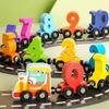Magnetic Digital Train Colorful Cognition Wooden Toy Learning Car Montessori Children's Assembly Educational Toys