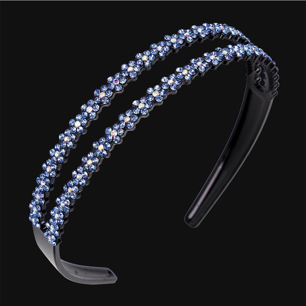Accessories Full Rhinestone Rhinestone Double Row Anti-slip Headband Head Hoop Headwear Hair Band