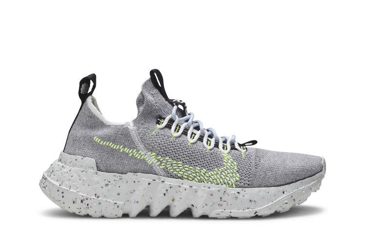 Мужские кроссовки Nike Space Hippie 01 Серый Вольт Вольфрамовый Серый/Черный-Вольт-Темно-Дымчатый Серый