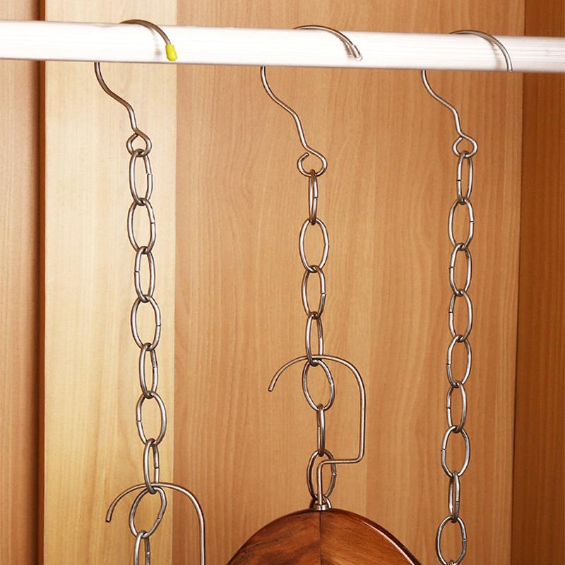 Нержавеющая сталь, магазин одежды, витрина, подвесные крючки-цепочки с кольцевой вешалкой, 14 подвесных отверстий, держатель цепи для одежды, гардероб