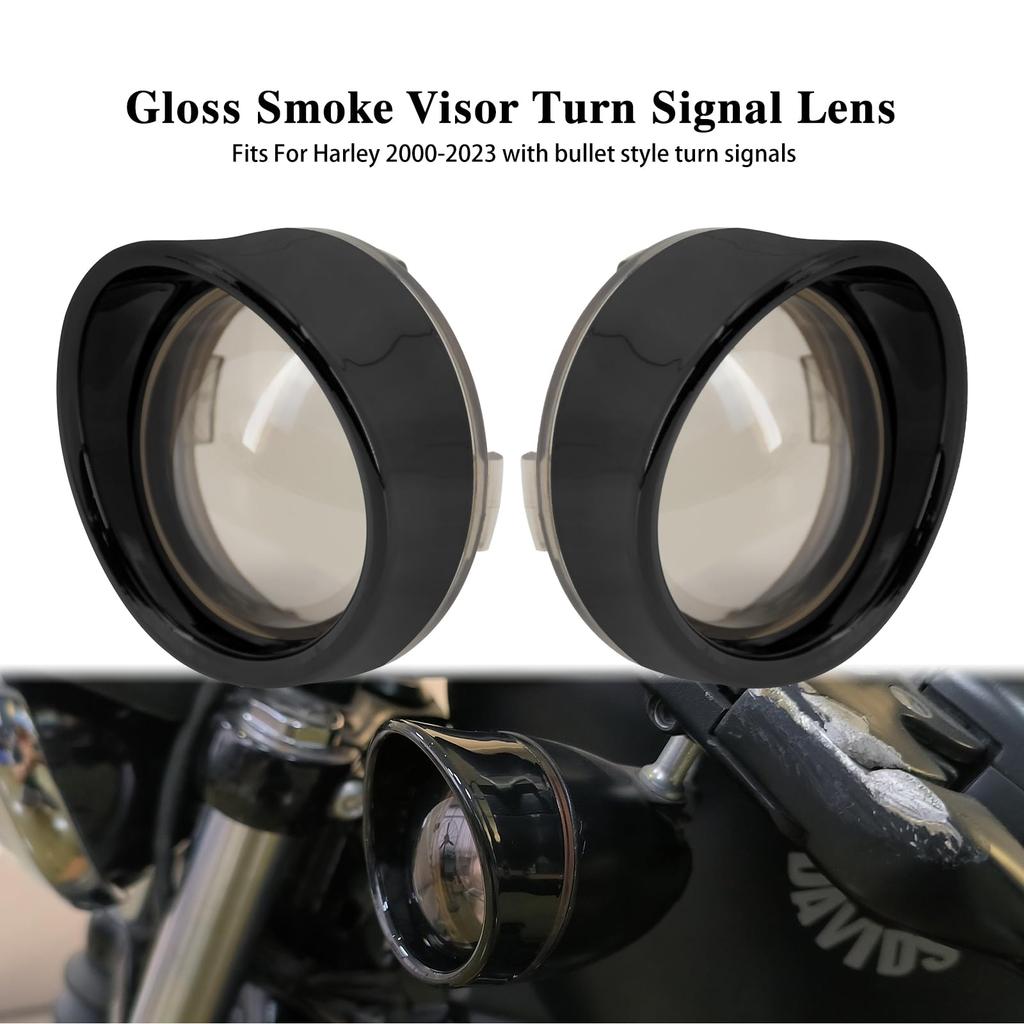 HDBUBALUS Motorcycle Turn Signal Lens Turn Signal Cover Bezel Type Motorcycle Harley Turn Signal