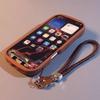 Suitable for Iphone 3D Cute Coffee Brown Wavy Edge Phone Case with Lanyard Soft Silicone Cover Perfect Gift for Girls Firends