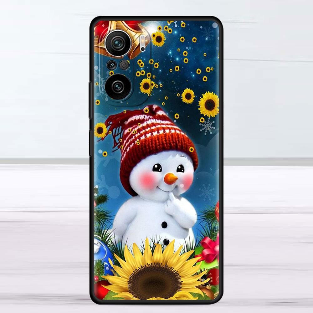 Рождественский чехол со снеговиком из мультфильма для Xiaomi Redmi Note 11 10 9S 9 K40 Pro 7 8 9A 9C 8T 9T 10C 10Pro, силиконовый чехол для телефона