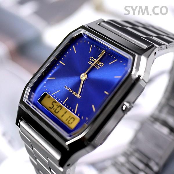 Casio Обычные аналоговые цифровые часы с двойным временем и бесплатной пряжкой, модные наручные часы