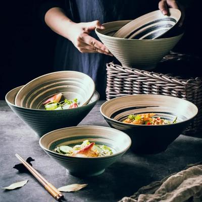 Японская миска для рамена, большая миска для дома и набор столовых приборов, керамическая миска, миска Ajisen, миска для супа с говядиной и лапшой