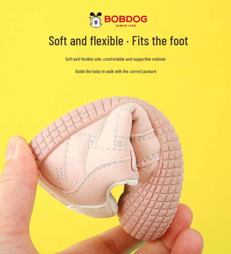 Babu Dou 2026 Весна Кожаные Детские Туфли: Мягкие детские туфли для девочек и функциональные противоскользящие детские ботинки для мальчиков.