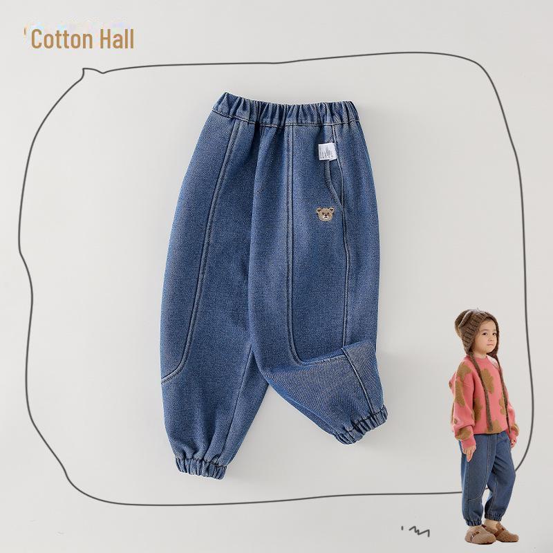 Детские джинсовые брюки Cotton Hall: Теплые вельветовые брюки для детей осень/зима 2024 года.