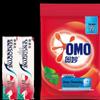 Зубная паста Sensodyne Защита от кариеса и чувствительности Свежая мята, набор 2x100 г с стиральным порошком Omo Глубокая чистка
