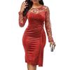 Женское платье с вырезом для вечеринок, однотонное платье с запахом бедра