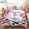 Nordic Cosmetic Fashion Girl Perfume Bedding Set Luxury Duvet Cover 200x200 Pink Bed Linen Bedclothes NO Sheet