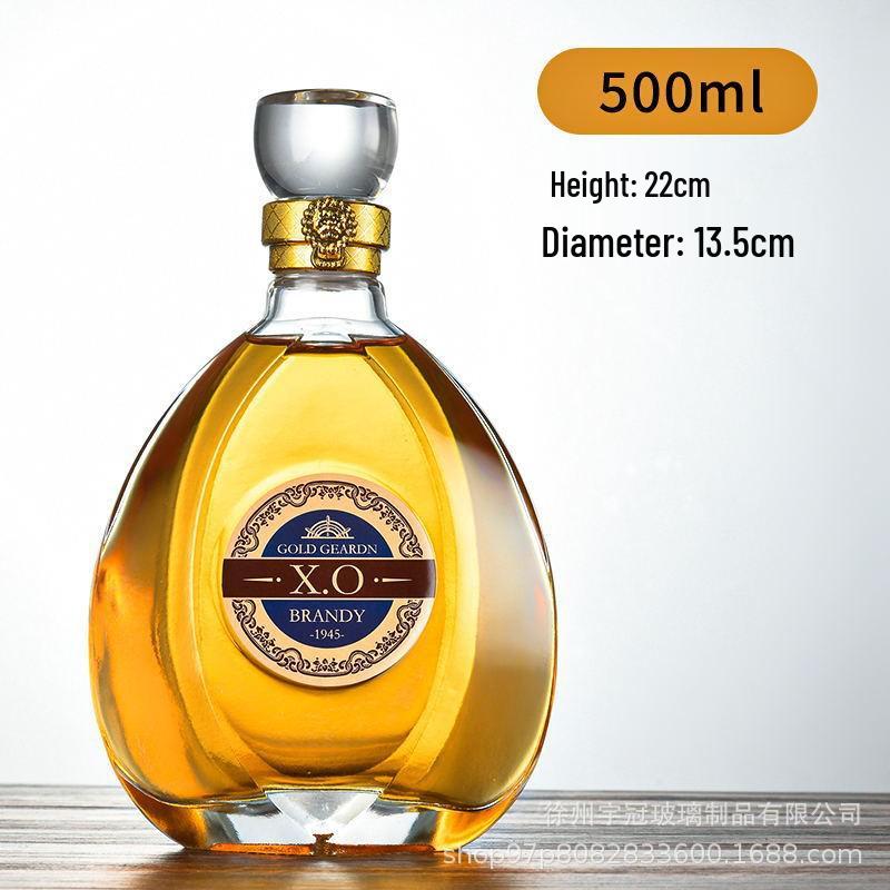 European Style Crystal XO Whiskey Decanter - Transparent Glass Wine Bottle