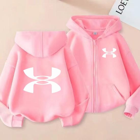 Kids Cardigan Autumn Winter Hoodie Zipper Style Sweatshirt 3-12Yrs Boys Girl Letter Sports Top Casual Fashion Loose Coat Clothes