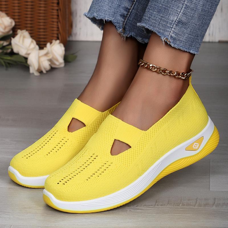 Women's Casual Shoes with One Foot, Plus Size Women's Shoes, Single Shoes, Fly Woven Breathable Cloth Shoes