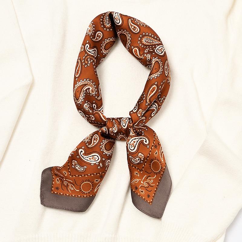 Small Square Scarf 70Cm Silk Scarf Women'S Scarf Versatile Thin Scarf, Summer Headband Decoration Ins Scarf Winter