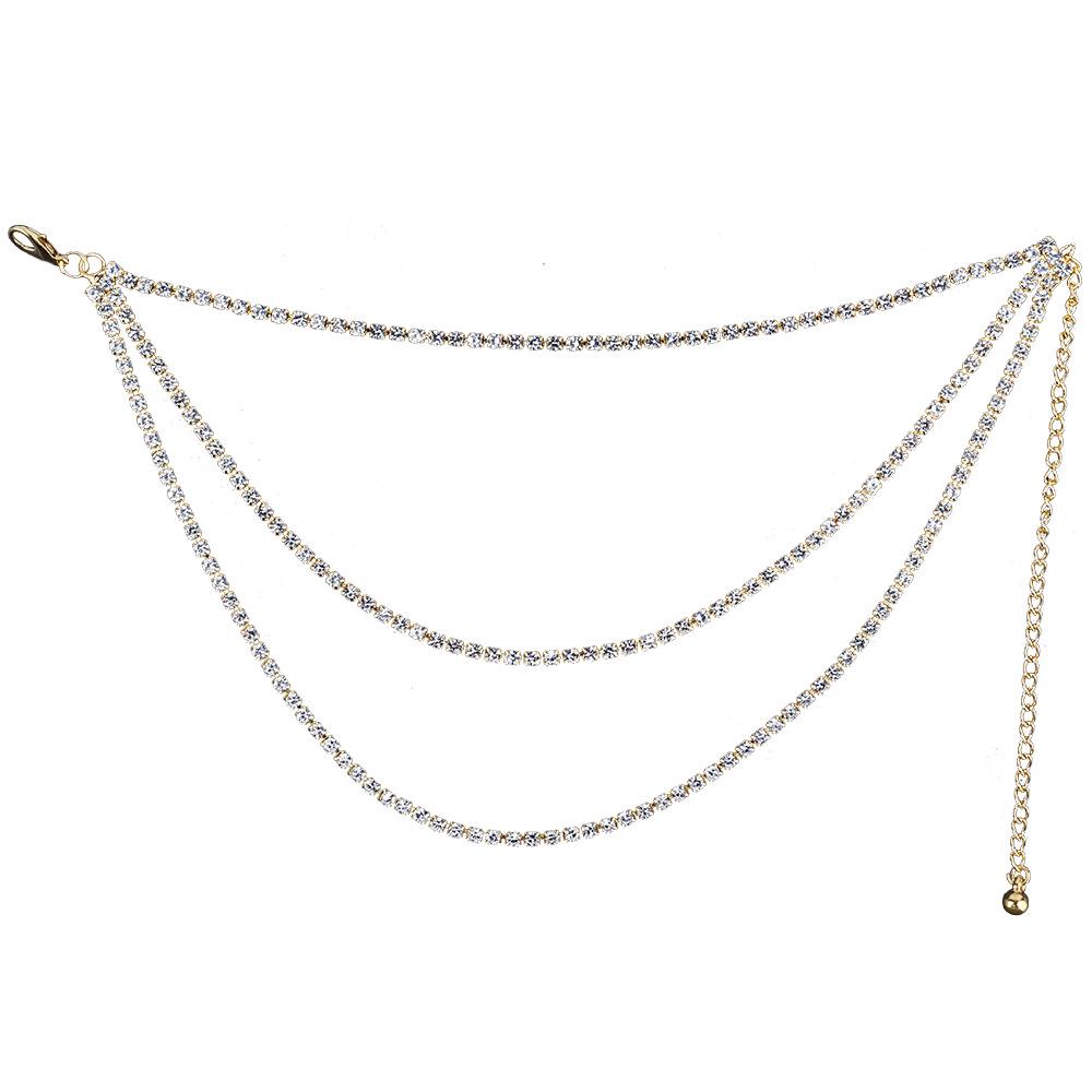 2023 Trendy Multi-layer Rhinestone High Heel Ankle Jewelry Chain - Sleek European & American Beach Style