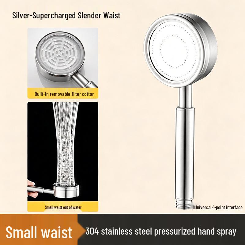 304 Stainless Steel High-Pressure Shower Head with Filter