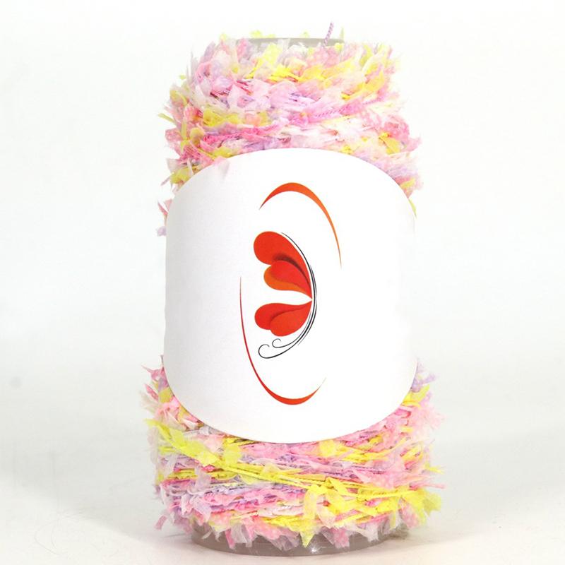 50G Rainbow Butterfly Paper Yarn Colorful Fancy Blend Partner Thread Hand Knitting Summer Baby Scarf Hat Doll Sweater Supplies