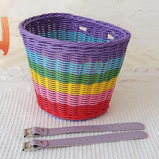 Велосипедная корзина большой вместимости, прочная, грузоподъемная, универсальная, простая в установке, плетеная вручную, имитация ротанга, велосипедная