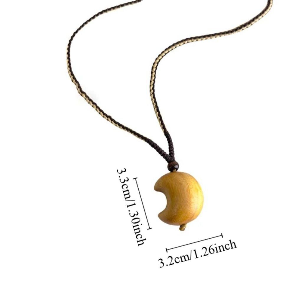 Pendant Wooden Star Moon Necklace Bohemian Style Couple Friends Choker Wood Clavicle Chain Gift