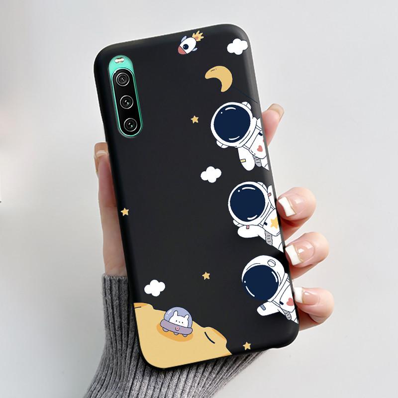 Чехол для Sony Xperia 10 V / 10 IV Чехол для телефона Эстетичный Модный Милый Мультяшный Кот Черный ТПУ Силиконовый Мягкий Ударопрочный Задняя крышка