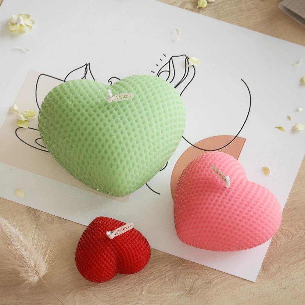 3D Heart-shaped DIY Woven Love Heart White Candle Soap Casting Molds Valentine's Day Gift