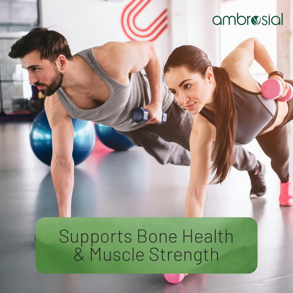 Витамин D3 Ambrosial 4000 МЕ (100 мкг) |Таблетки с витамином D для здоровья костей и зубов |Поддерживает иммунитет и мышечную функцию (Упаковка из 1-60 мягких капсул)