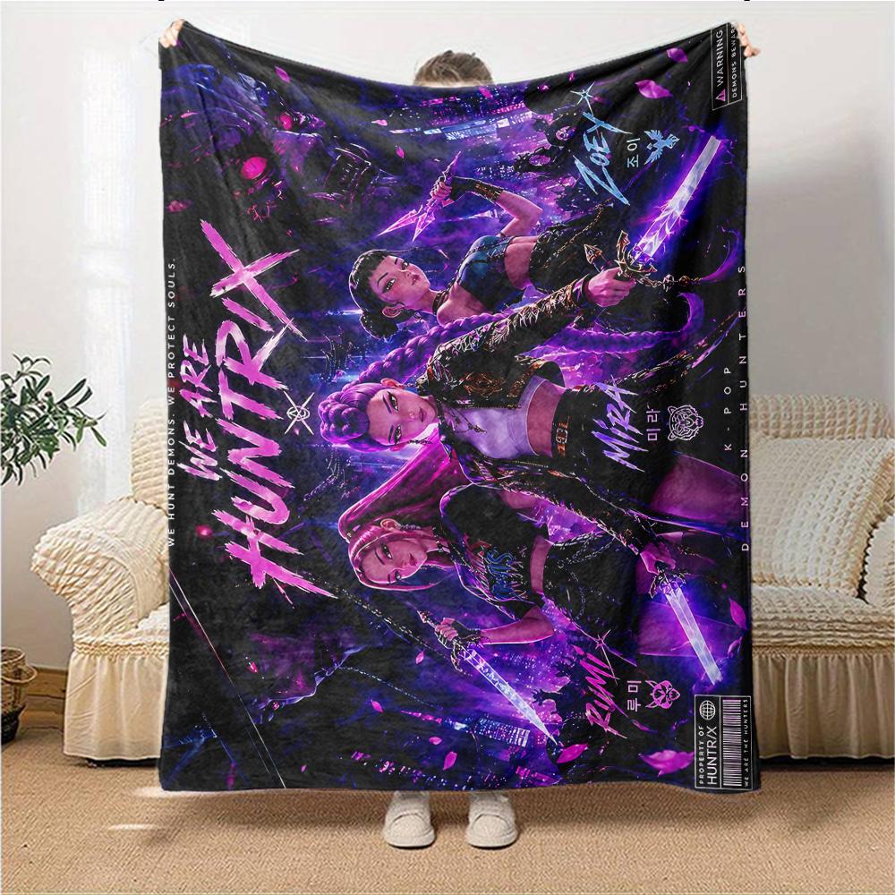 Huntrix Urban Fantasy Hunters Blanket Soft Throw Blanket For Home Bedroom Bed Sofa Travel Office Solid Christmas Blanket
