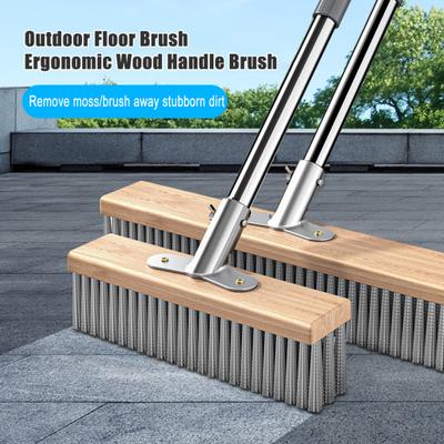 Щетка для пола Щетина из нержавеющей стали Щетка для чистки патио, бетона, каменных поверхностей Универсальная щетка для наружной уборки