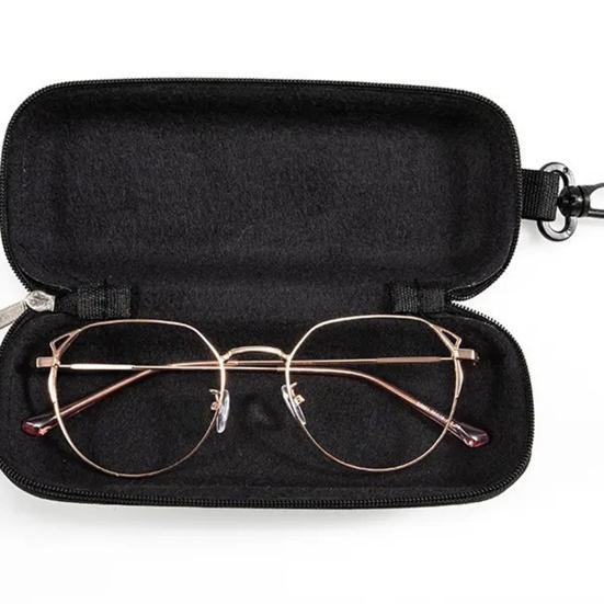 Портативный футляр для очков на молнии с металлическим карабином, высокопрочный EVA, устойчивый к сжатию, ретро-текстура под солому, спортивные аксессуары