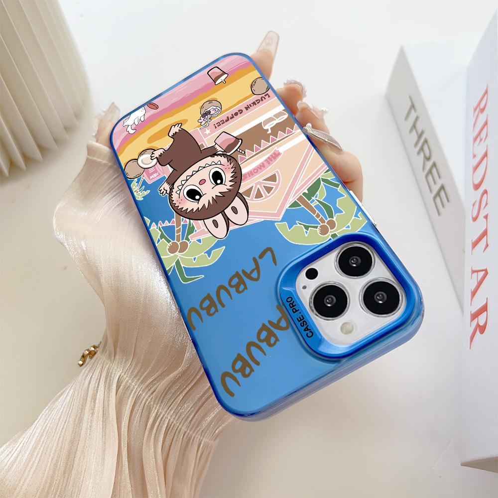 Окрашенный узор, цветной серебристый, двухсторонний, жесткий, противоударный чехол для телефона с защитой от падений для OnePlus OPPO Reno Realme