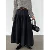 French Waist Seal Shirred Umbrella Skirt Women Retro Versatile High-waisted Design Casual Skirts