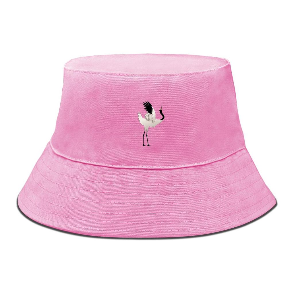 Realistic Crane Print Bucket Hat , Animal Sun Cap Spring Fashion Fit Basin Hat