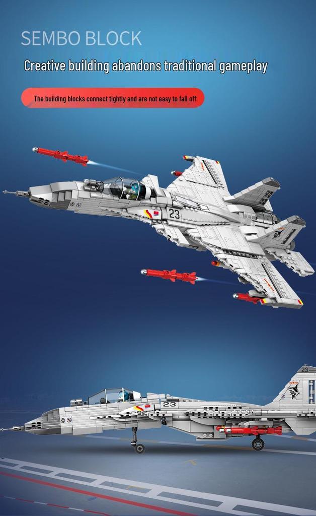 J-15 Fighter Jet Model Building Blocks Toy for Kids
