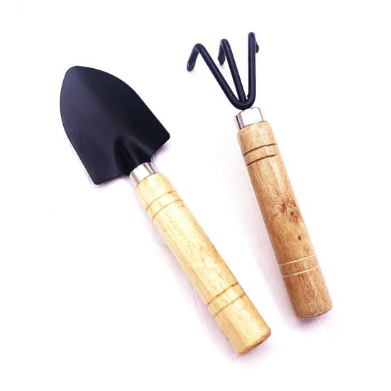Лопата-грабли Компактные размеры Прочная рыхлая почва Деревянная ручка Устойчивая к ржавчине Мини-лопата Грабли Горшечные растения