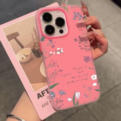Ins Английский Полевой Цветок Подходит для Чехла на Мобильный Телефон Apple 16/17promax iPhone15 ощущение кожи 12 матовый 14 женский 13