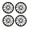 4Pcs Wheels Rim Cover Silver Black High Protection Stylish Sturdy 14 Inch Hubcap Wheel Covers for