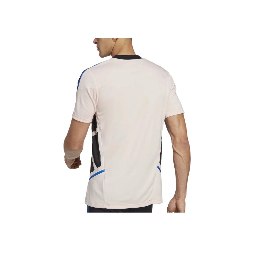 Adidas Футболка для тренировок с коротким рукавом и принтом логотипа Manchester United Player Edition, спортивная, унисекс, топ, цвет ледяной розовый HT4285