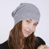 Women Autumn Winter Thin Pleated Mixed Color Pullover Hat Knitted Wool Outdoor
