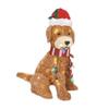 Рождественский декор Goldendoodle, водонепроницаемый светодиодный знак в форме собаки, носящий рождественскую шляпу для дома, сада, перед дорожкой