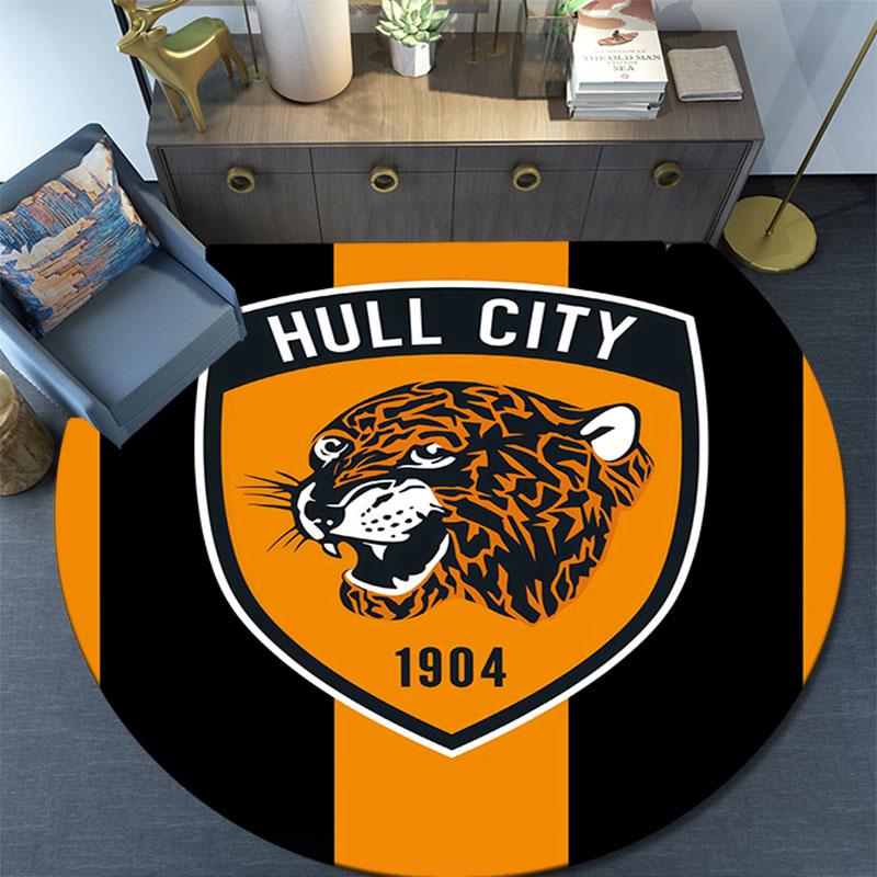 Круглый ковер с узором Hull City, Ковер для гостиной, спальни, игровой комнаты, Нескользящий коврик для пола, Праздничные и Подарок на день рождения.