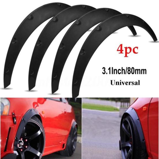 4Pcs/Set Universal Flexible Car SUV Off-road Fender Flare Wheel Arch Protector
