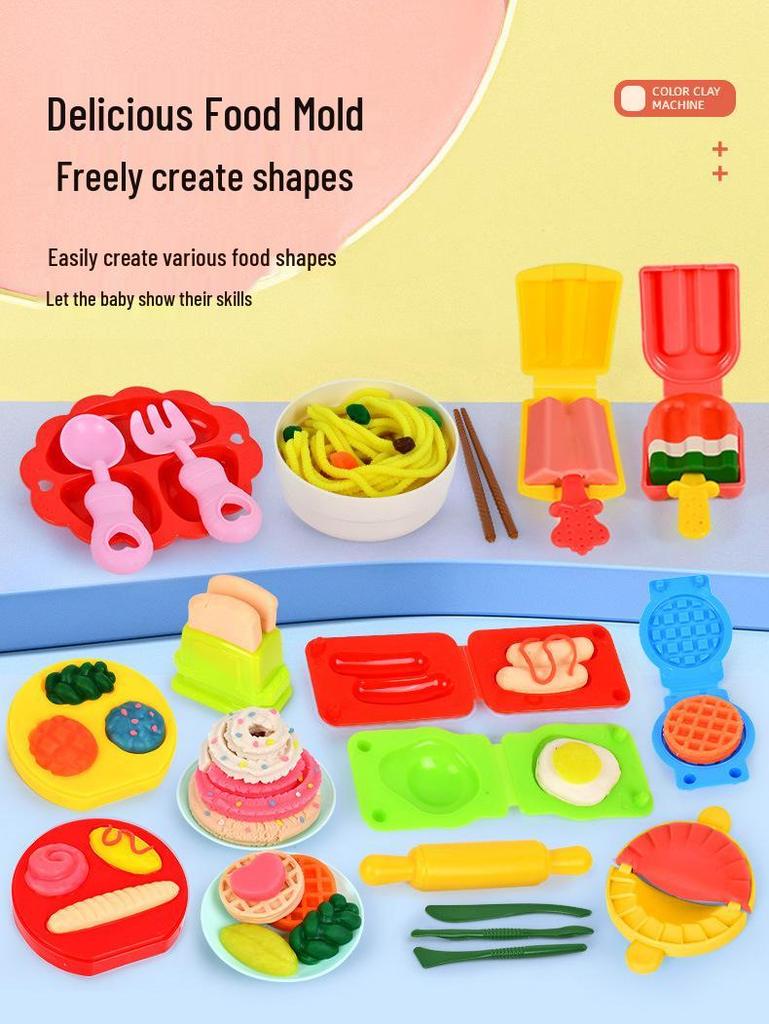 Colorful Clay Train Play-Doh Noodle Maker Toy Set for Kids - Lightweight Clay Tools for Boys and Girls in Kindergarten.