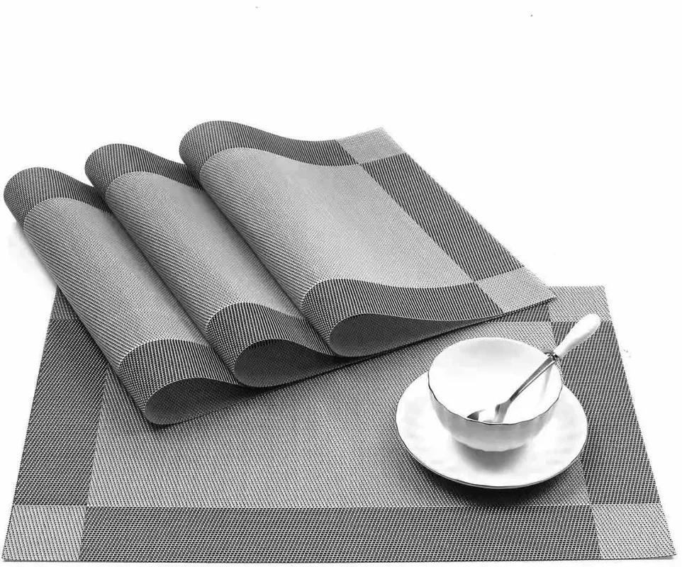 Dining Table Mat, Non - Slip Placemat Set, Kitchen Accessories, Cup Coaster, Wine Pad, Set of 2 / 1pc PVC Washable Placemats
