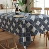 Japanese Style Retro Wave Pattern Tablecloth Blue Geometric Lattice Printed Coffee Pendant Tea Table Pad