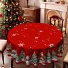 Скатерть на рождественскую тематику, Скатерть для рождественской сервировки стола, Водонепроницаемая бытовая скатерть для кофейного столика с изображением снеговика и рождественской елки