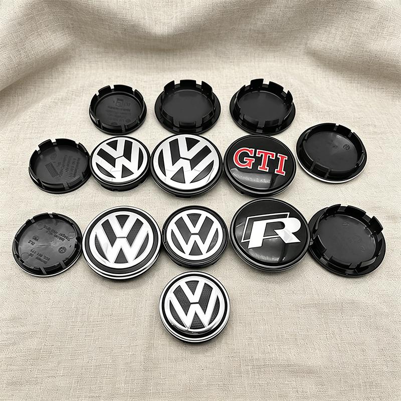 For VW 4pcs 55mm 65mm Car Styling Car Wheel Center Hub Cap Covers Badge For Volkswagen VW GTI Polo Golf 4 5 6 Touran CC Passat B5 B6 B7 zs2