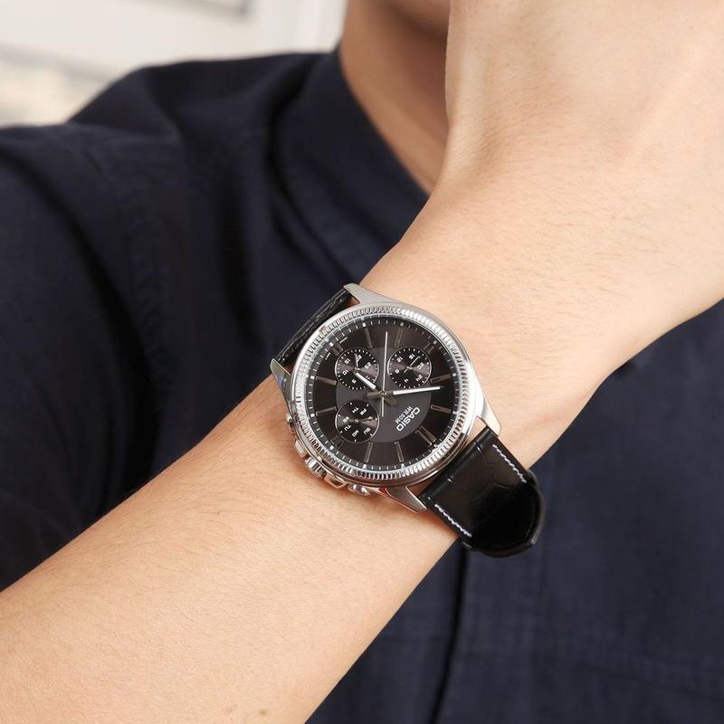 Casio Серия STANDARD Серия DRESS Простые Модные Повседневные Деловые Кварцевый Механизм Кожаный Ремешок Японские и Корейские Часы Мужские';s MTP-1375L-1AV